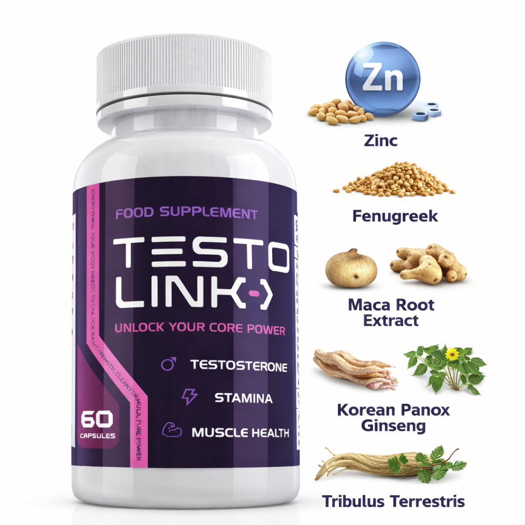 Testo Link – 60 Capsules – Food Supplement for Men – Daily Formula