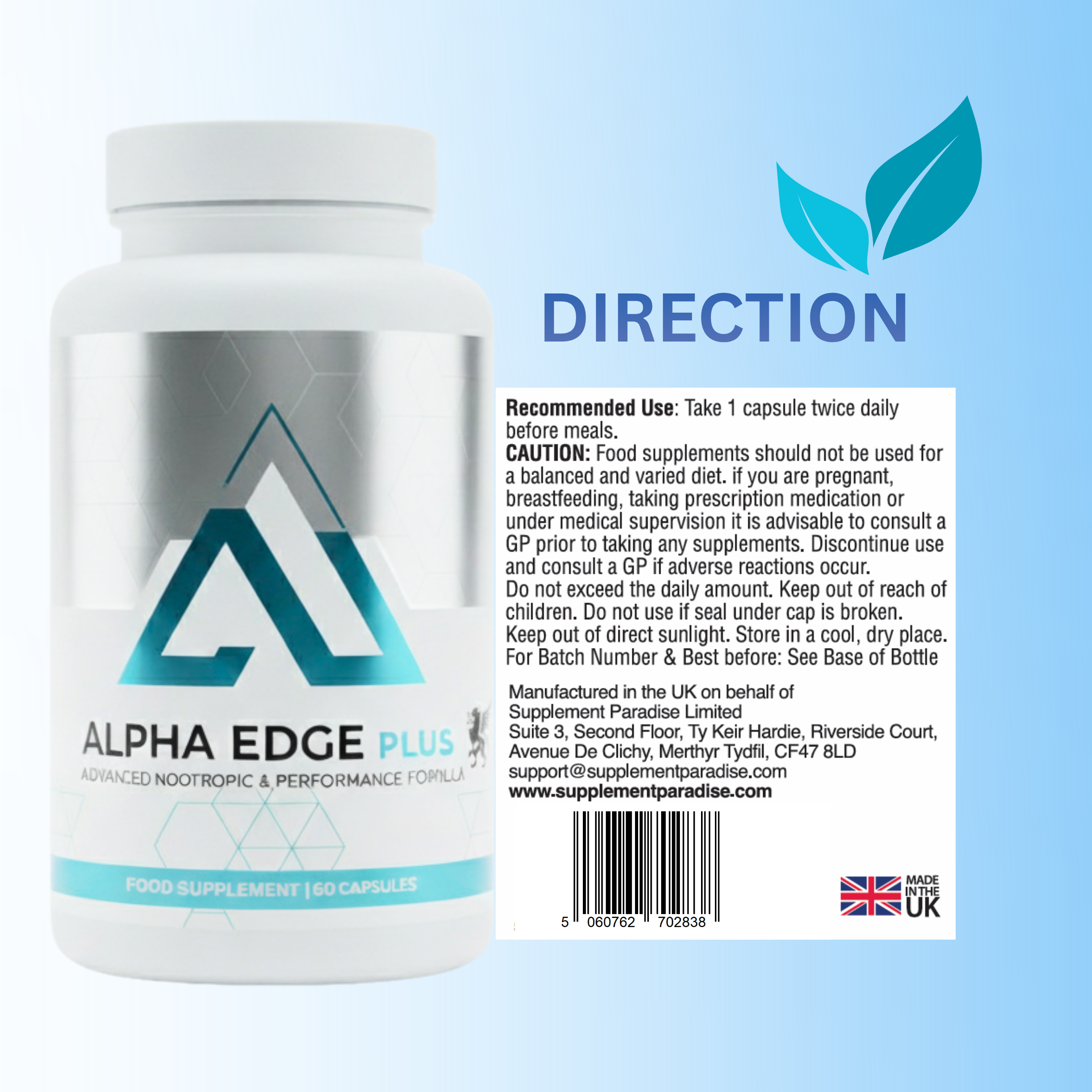 Alpha Edge Plus – Fitness Lifestyle Support Food Supplement (60 Capsules)