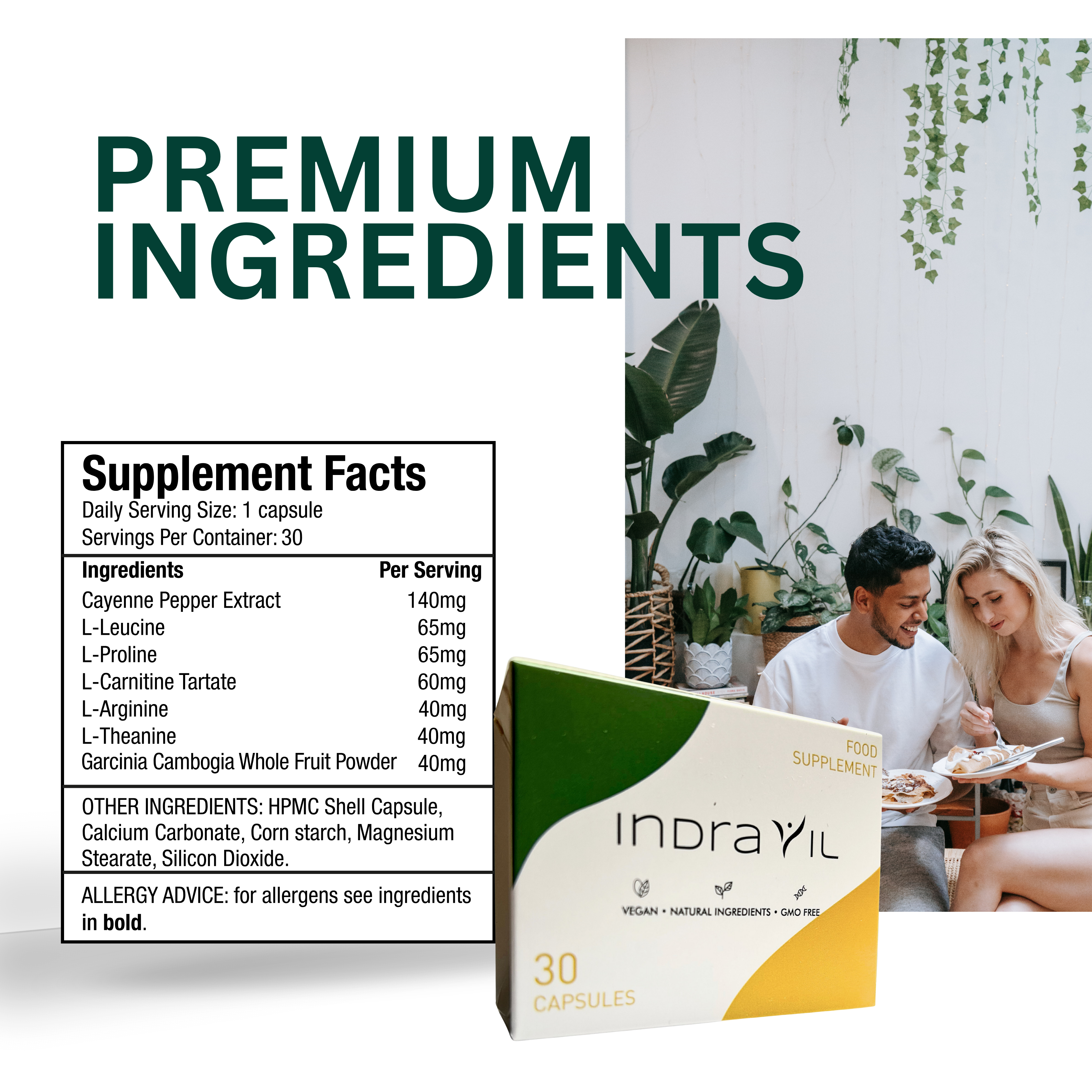 Indravil – Vegan Wellness Support Supplement – 30 Capsules (1 Month Supply)