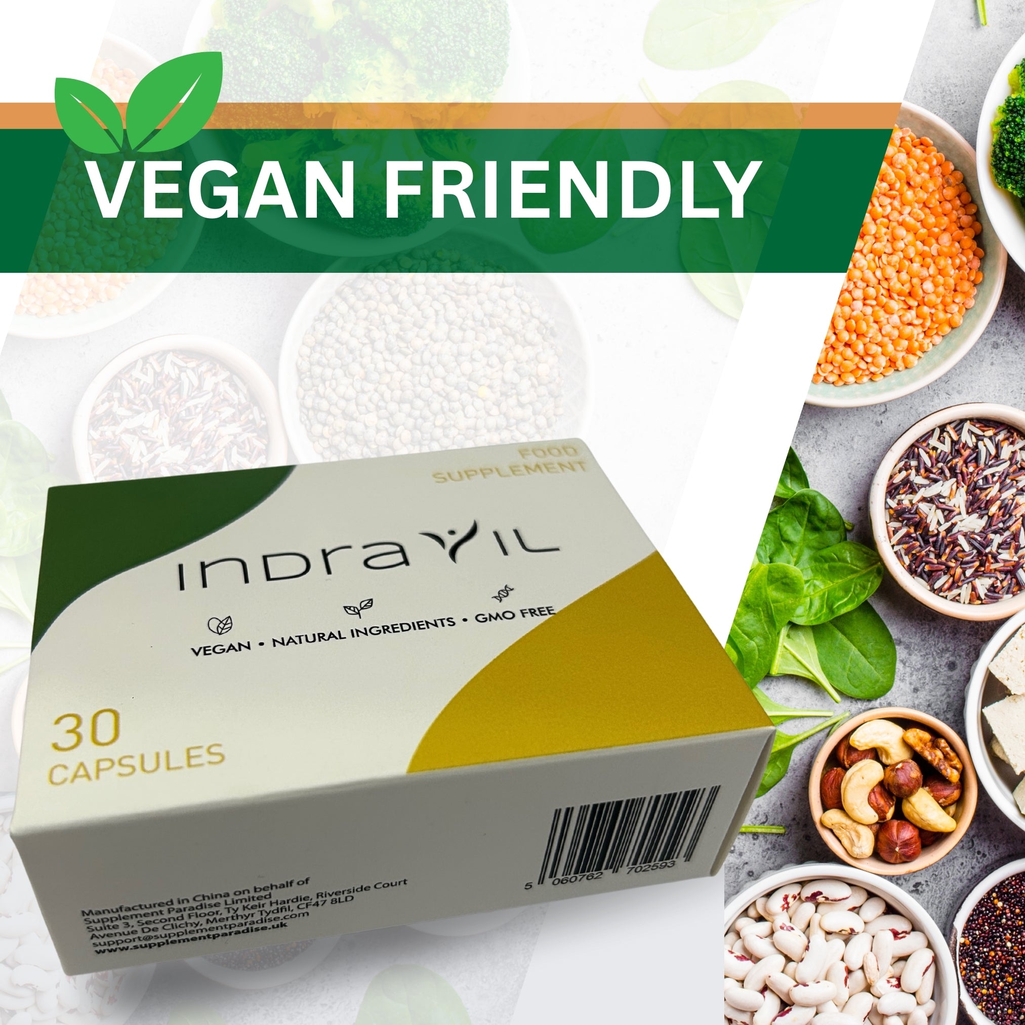 Indravil – Vegan Wellness Support Supplement – 30 Capsules (1 Month Supply)