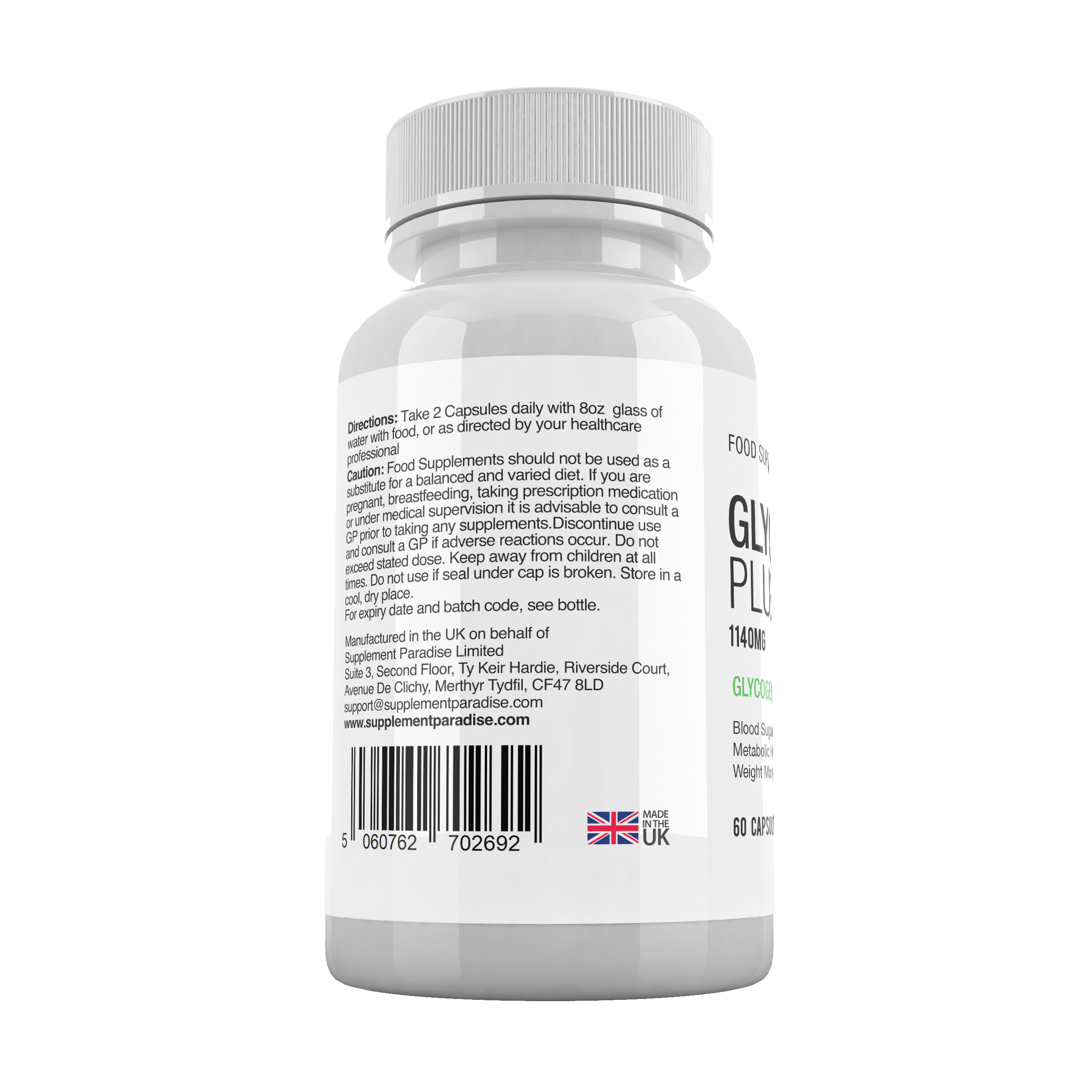 Glycogen Plus 1140MG Glycogen Control 1 Month Supply Food Supplement