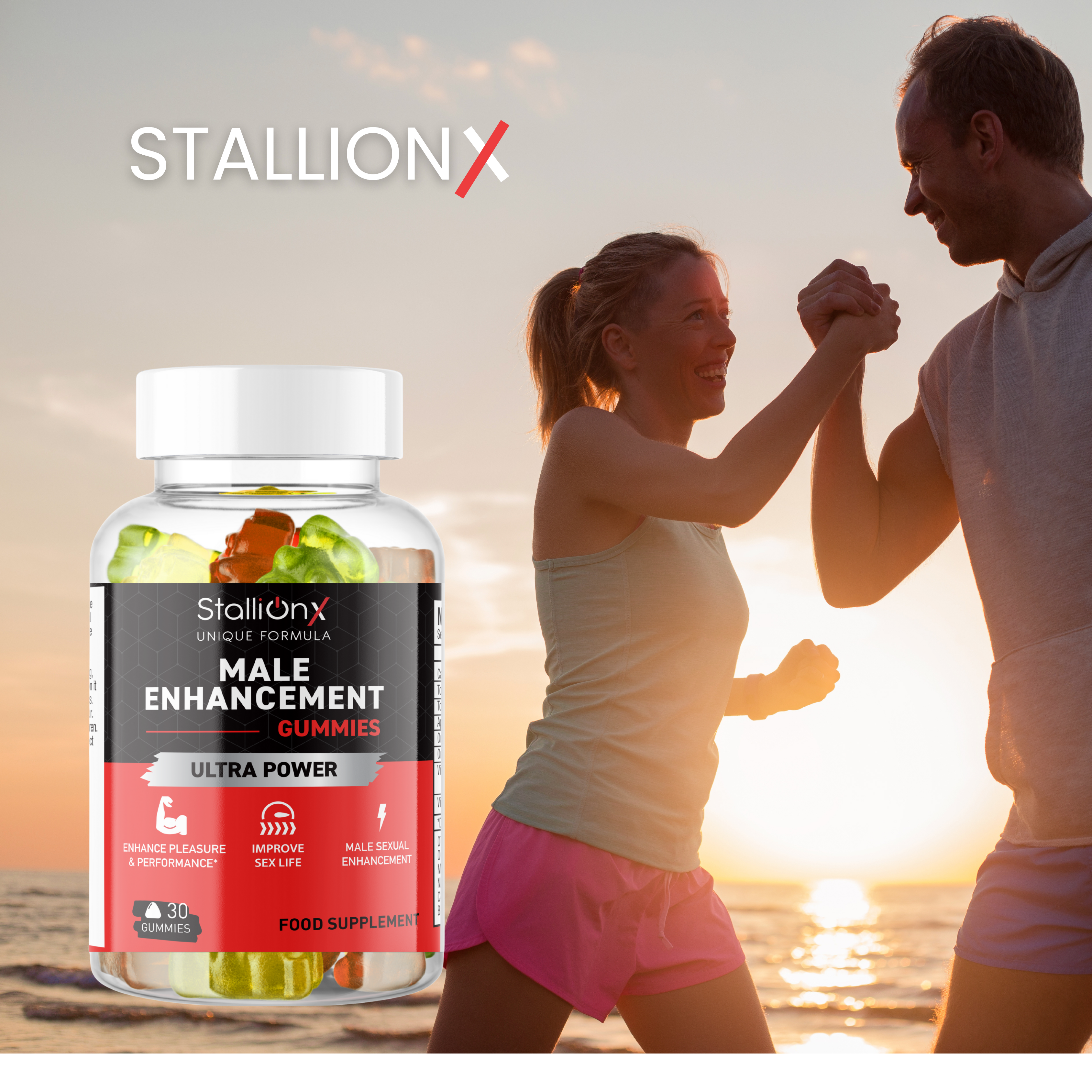 StallionX – Vegan Men’s Daily Gummies with Botanicals – Wellness Support – 30 Gummies