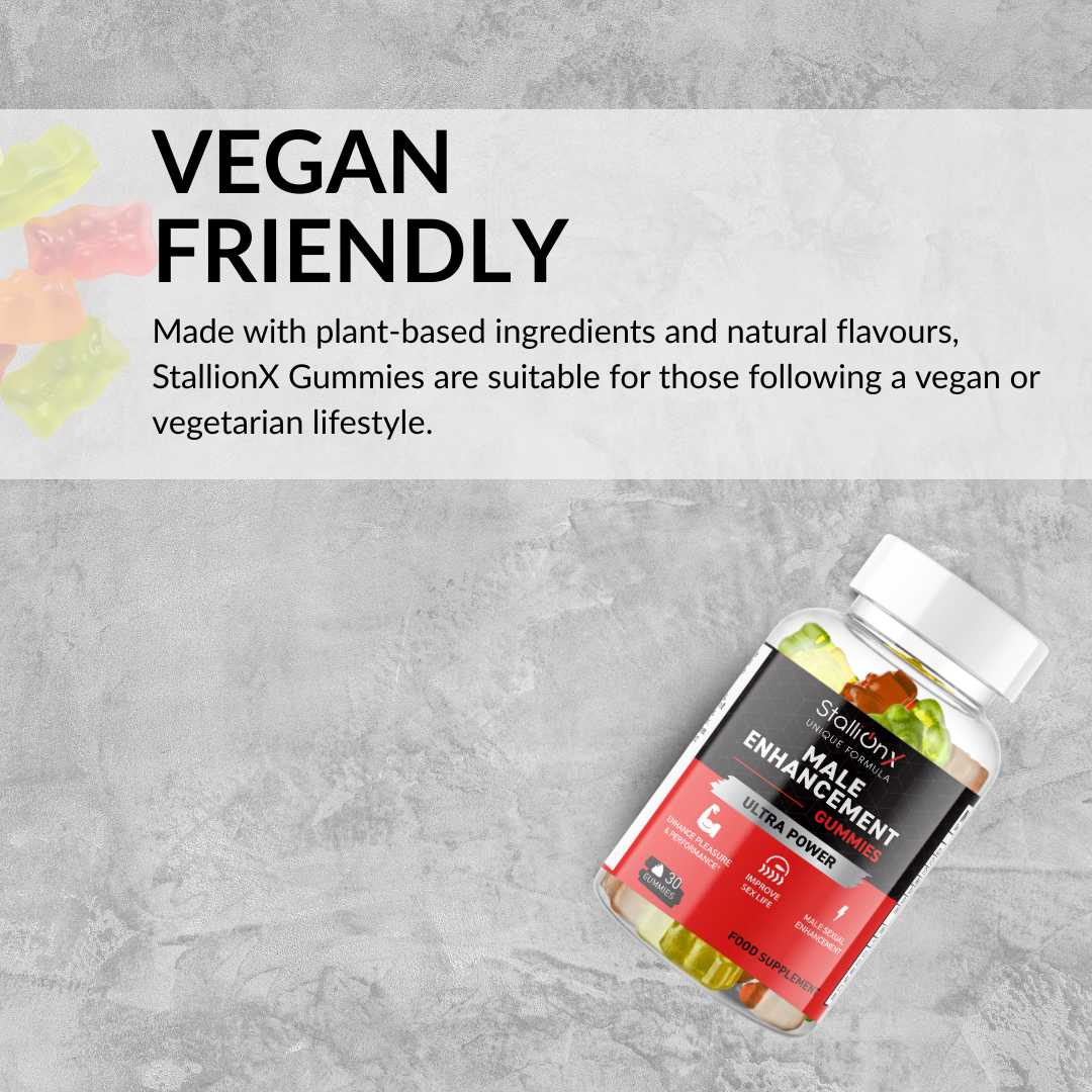 StallionX – Vegan Men’s Daily Gummies with Botanicals – Wellness Support – 30 Gummies